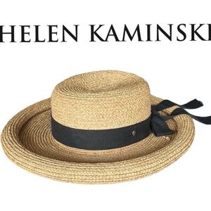 Helen Kaminski Vintage Australian Rolled Brim Raffia Hat 👒